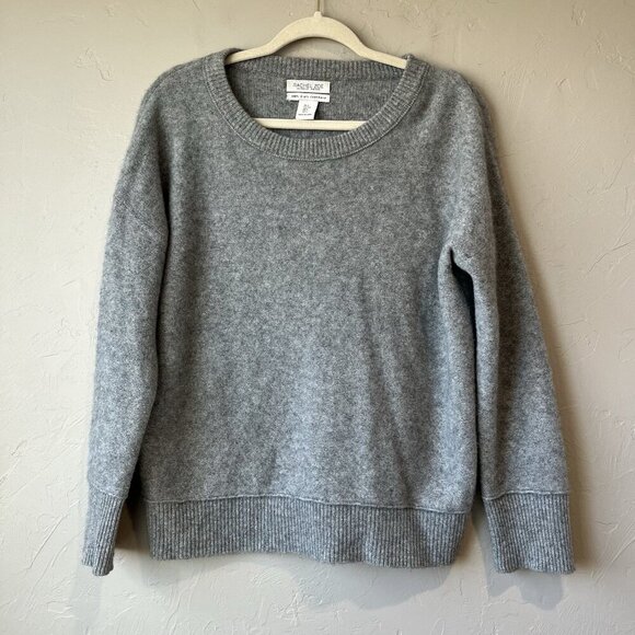 Rachel Zoe Grey Cashmere 2-ply Crew Neck Minimalist Staple Basic Small sweater - Picture 1 of 6